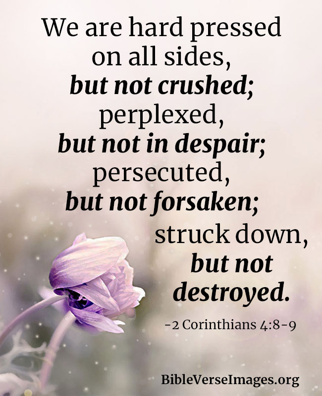 Encouraging Bible Verse - 2 Corinthians 4:8-9